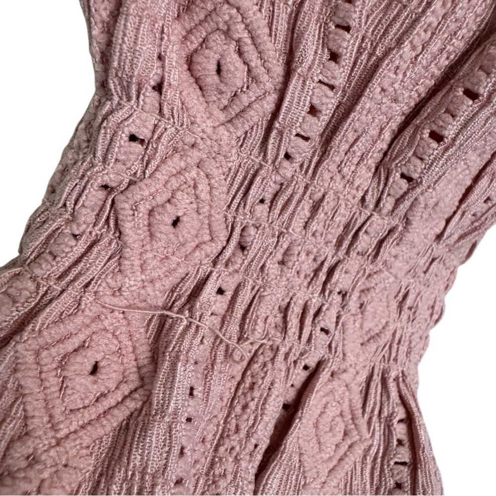 Frye Textured Peasant Boho Top Dusty Pink Long Sleeve Poet Blouse Size M - Picture 10 of 10